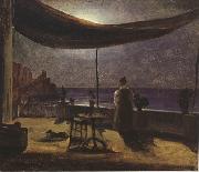 Thomas Fearnley Moonlight in Amalfi (mk22) oil on canvas